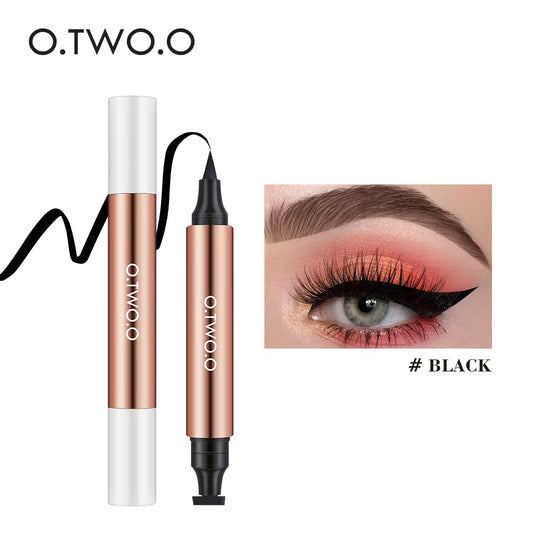 Eyeliner Stamp Black Liquid Eyeliner Pen Waterproof Fast Dry Double-Ended Eye Liner Pencil Make-Up for Women Cosmetics