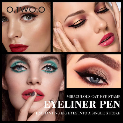 Eyeliner Stamp Black Liquid Eyeliner Pen Waterproof Fast Dry Double-Ended Eye Liner Pencil Make-Up for Women Cosmetics