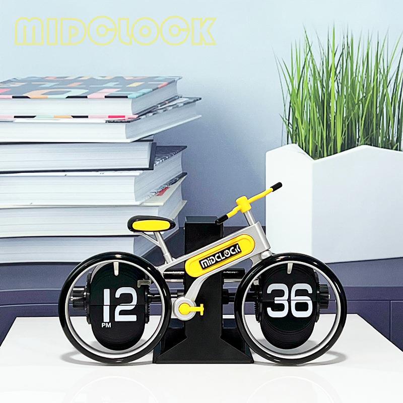 Creative Bicycle Flip Clock Home Desktop Personalized Bicycle Flip Clock Fashion Decorative Gift Clock