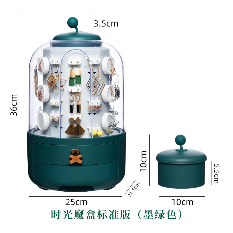 Jewelry Storage Box Earrings Hand Decoration Earrings Necklace Large Capacity Visual Multifunctional Home Dressing Table Storage Box